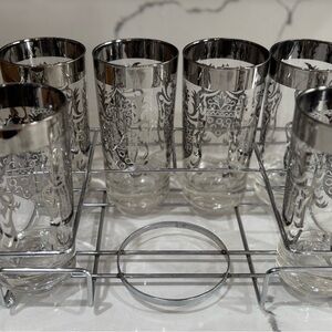 Kimiko Gaurdian shield crest highball set of 6 with caddy